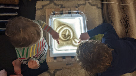 Children playing at West End Pod